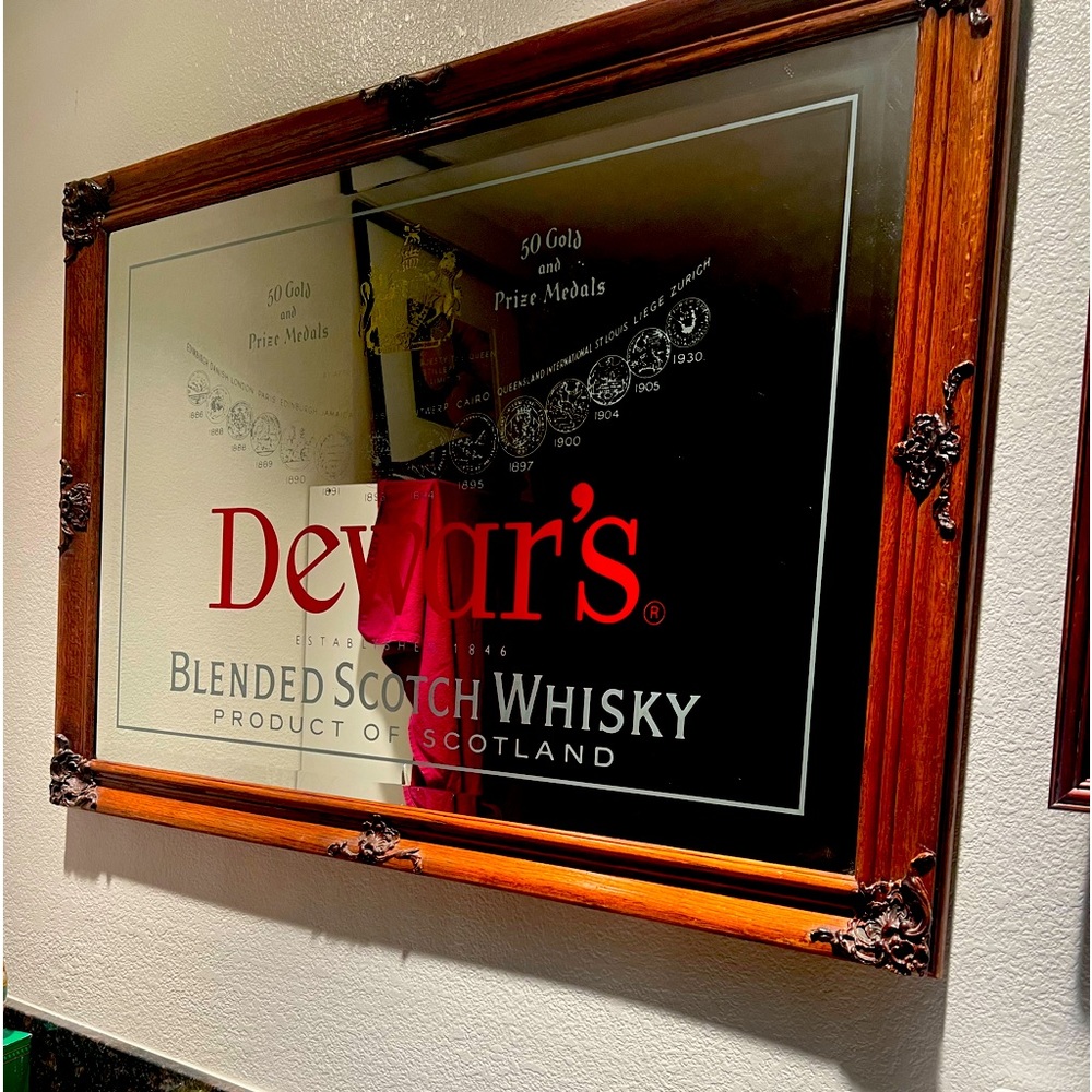 Dewars vintage mirror